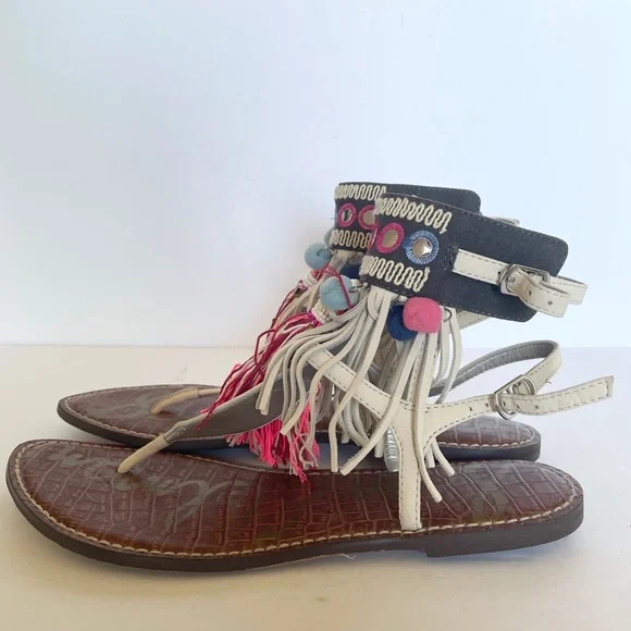 Sam Edelman | Pompom | Embellished | Sandals | Size 10 - Picture 7 of 11
